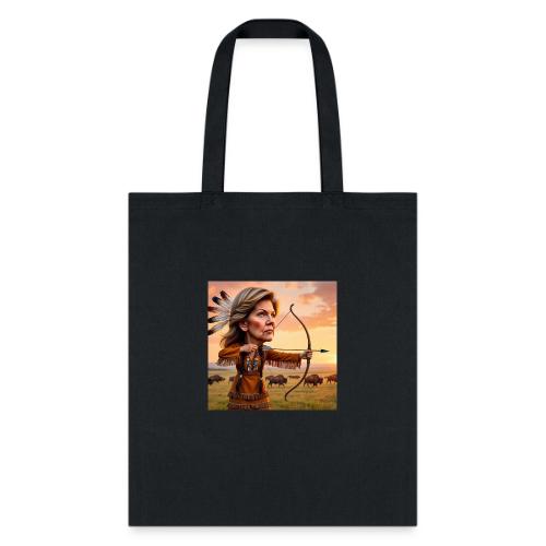 Elizabeth Warren hunting buffalo - Tote Bag
