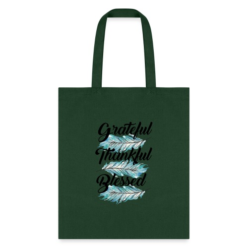 feather blue grateful thankful blessed - Tote Bag