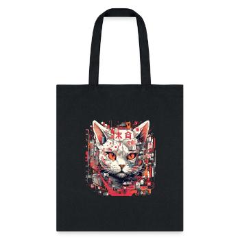 Futuristic Asian Cat - Tote Bag - black - Front