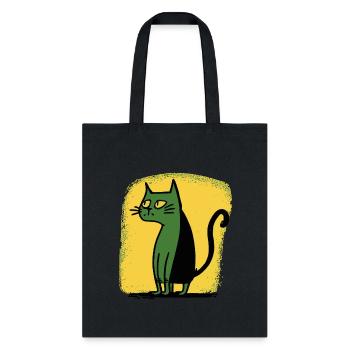 strange vintage cartoon cat - Tote Bag - black - Front