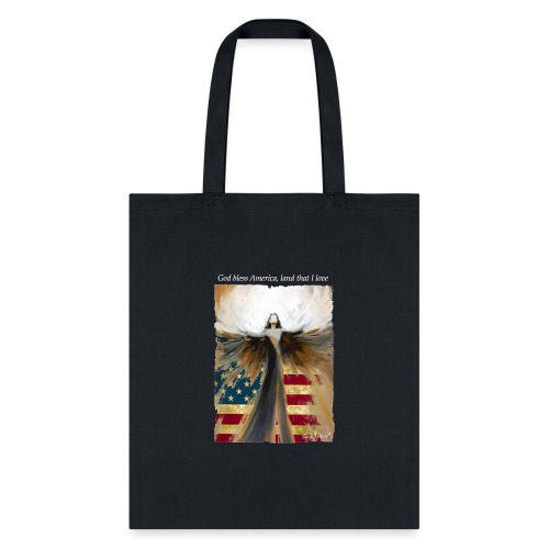 God bless America Angel_Strong color_white type - Tote Bag