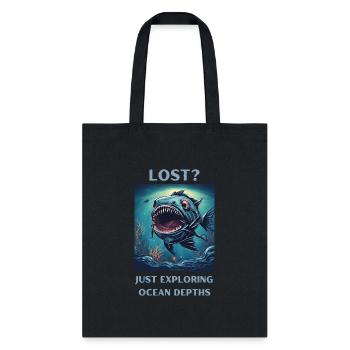 Lost? Just Exploring Ocean Depths Funny Pun Gift - Tote Bag - black - Front