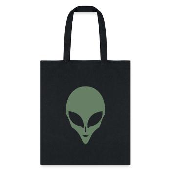 Alien Silhouette Head Face - Tote Bag - black - Front