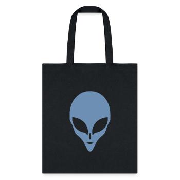 Alien Silhouette Head Face - Tote Bag - black - Front