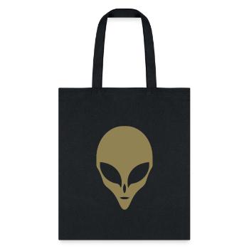 Alien Silhouette Head Face - Tote Bag - black - Front