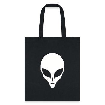 Alien Silhouette Head Face - Tote Bag - black - Front