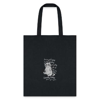 Annoyed kitty touchy kitty grouchy ball of fur moo - Tote Bag - black - Front