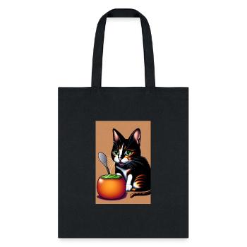 Hungry cat - Tote Bag - black - Front