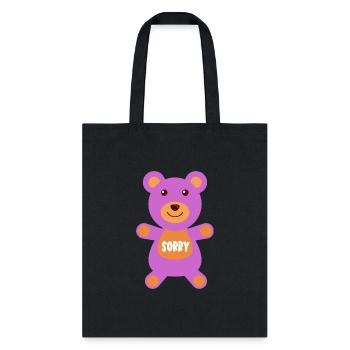 Sorry In Advance pink bear, sorry Pink bear - Tote Bag - black - Front