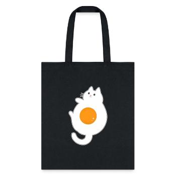 Funny Cat Eggwhite - Tote Bag - black - Front