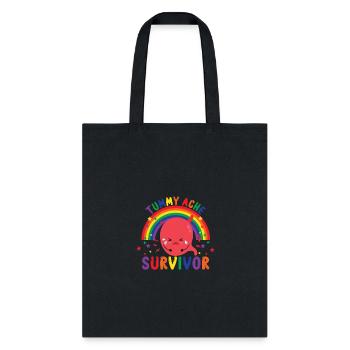 Tummy Ache Survivor Stomachache Funny Tummy Ache - Tote Bag - black - Front