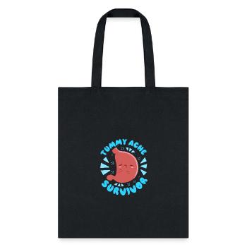 Tummy Ache Survivor Stomachache Kids Tummy Ache - Tote Bag - black - Front