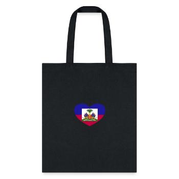 Haiti Flag Heart Proud Haitian Flag Haiti Heart - Tote Bag - black - Front