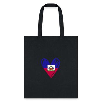 Haiti Flag Heart Proud Haitian Flag Haiti Heart - Tote Bag - black - Front