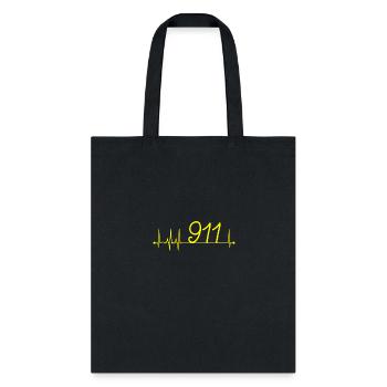 911 Dispatcher EKG Pulse Heartbeat Dispatch 911 - Tote Bag - black - Front
