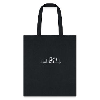911 Dispatcher EKG Pulse Heartbeat Dispatch 911 - Tote Bag - black - Front