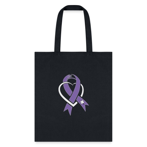 TB Cancer Awareness Ribbon with Heart - Tote Bag