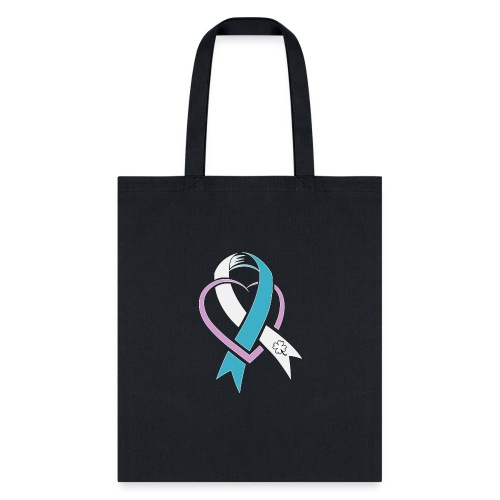 TB Cervical Cancer Awareness Ribbon with Heart - Tote Bag