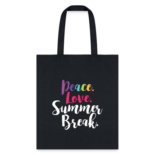 Peace Love Summer Break Teacher T-Shirts - Tote Bag