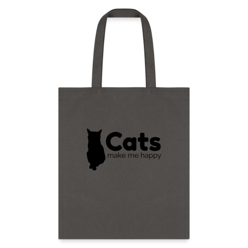 Cats make me happy black - Tote Bag