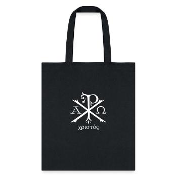 Chi Rho Hoodie Jesus Christ Christian Ancient Mono - Tote Bag - black - Front