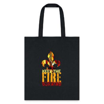 Scout Campfire Burning Design - Tote Bag - black - Front