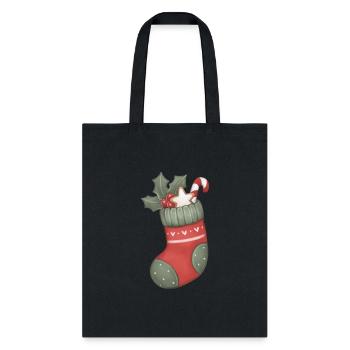Christmas sock t-shirts designs - Tote Bag - black - Front