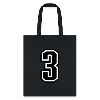 3 - number 3 - jersey number for sportsteam - Tote Bag - black - Front