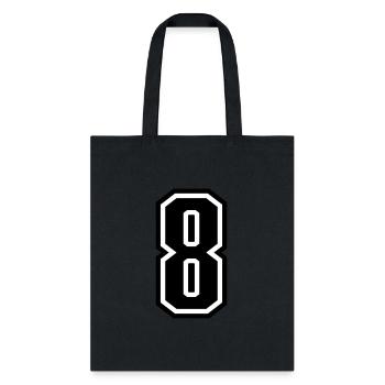 8 - number 8 - jersey number for sportsteam - Tote Bag - black - Front