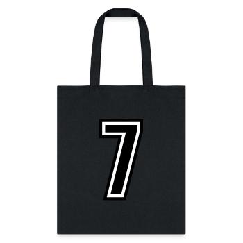 7 - number 7 - jersey number for sportsteam - Tote Bag - black - Front