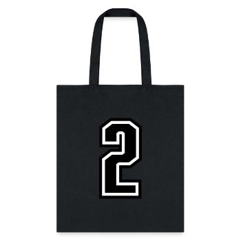 2 - number 2 - jersey number for sportsteam - Tote Bag - black - Front
