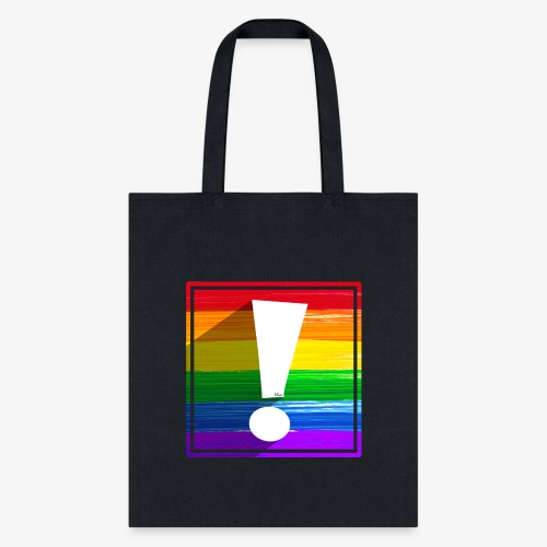 LGBTQ Pride Flag Exclamation Point Shadow - Tote Bag
