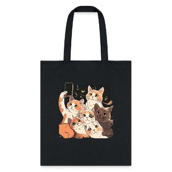 Funny Cat Selfie - Tote Bag - black - Front