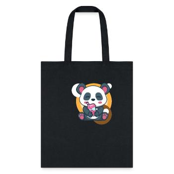 Panda And Bubble Tea - Tote Bag - black - Front