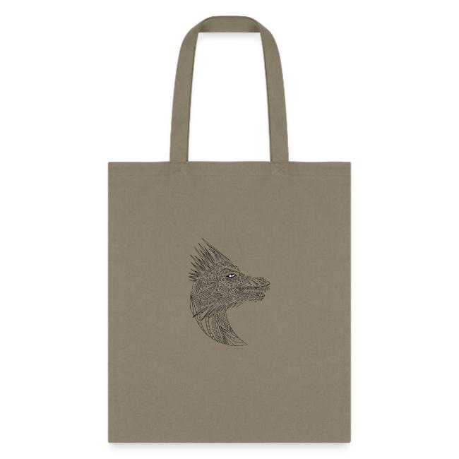 black art deco dragon head