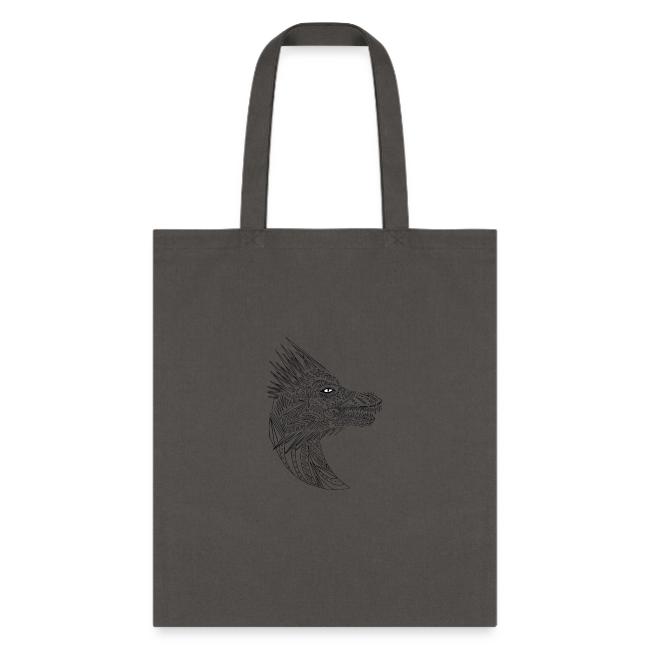 black art deco dragon head