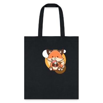 Fox And Bubble Tea - Tote Bag - black - Front