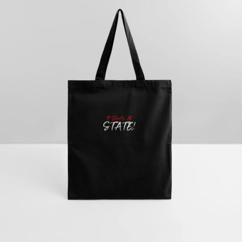 It Starts At STATE! -Red & White Script - Tote Bag