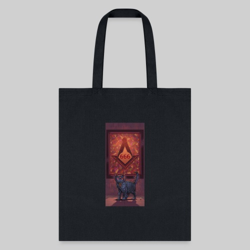 666 Three Eyed Satanic Kitten with Stained Glass - Tote Bag