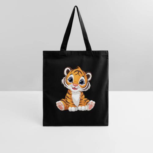 Adorable Cartoon Tiger Cub with Innocent Eyes - Tote Bag