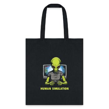 Human Simulation Tee Alien Earth Videogame - Tote Bag - black - Front