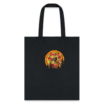 Riding Bike Pizza Moon Gift - Tote Bag - black - Front