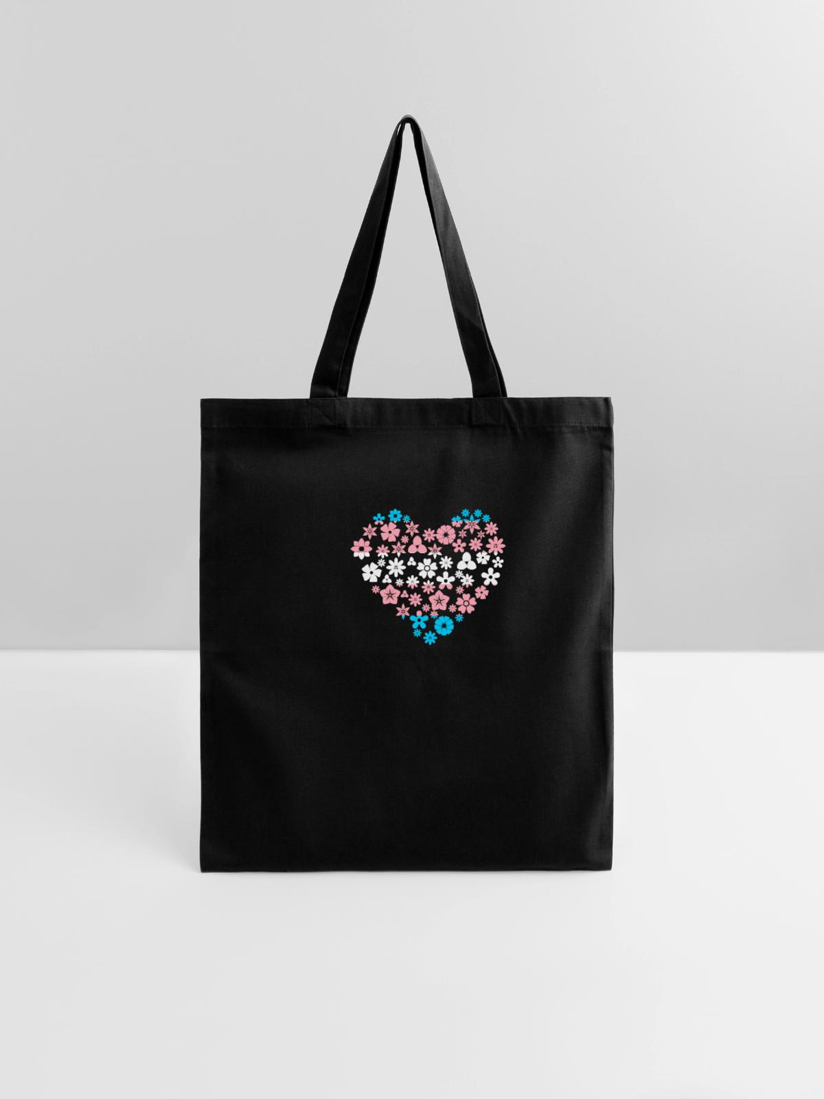 Trans Heart - Tote Bag - black - Front