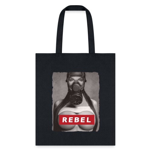 nude girl with gas mask - REBEL - Tote Bag