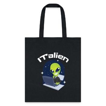 ITalien Alien Computer Scientist Hacker - Tote Bag - black - Front