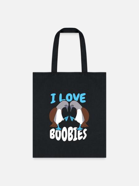 I Love Boobies Booby Bird - Tote Bag - black