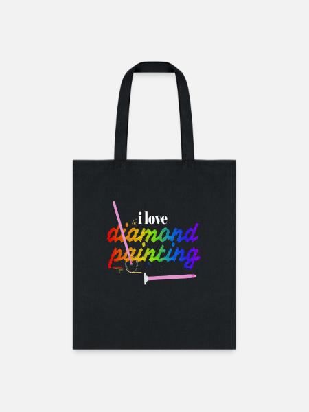 I Love Diamond Painting - Tote Bag - black