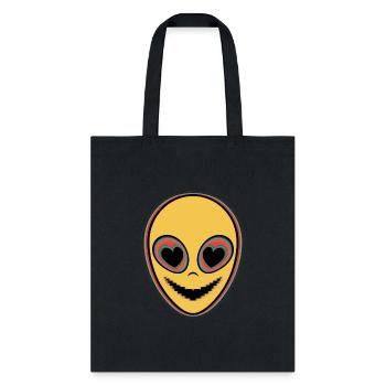 Psychedelic Alien Face Raver - Tote Bag - black - Front