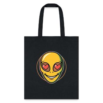 Psychedelic Alien Face Raver - Tote Bag - black - Front