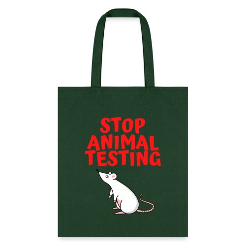 Stop Animal Testing - Defenseless White Mouse - Tote Bag